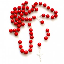 Rosary with red beads RRK