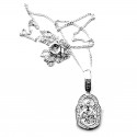 Silver set - For Christening, First Communion, locket with chain G03P
