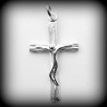 Pendant cross white silver