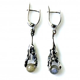 Earrings with Amazonite