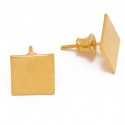 Gold-plated silver earrings "Silver-gilded square"