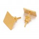 Gold-plated silver earrings "Silver-gilded square"-5