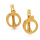 Gold-plated silver round earrings-2