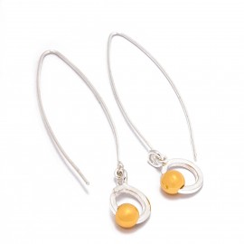 Silver earrings with a gold-plated bubble