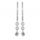 Silver earrings long goddess with zircon-1