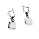 Silver earrings with hanging squares A423-3
