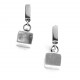 Silver earrings with hanging squares A423-5