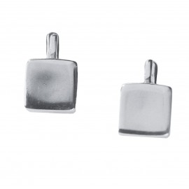 Silver earrings with hanging squares A423