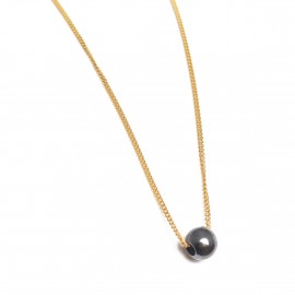 Chain gold-plated silver with black bubble PG0.3