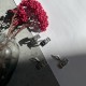 Silver earrings with square zircon A022-6