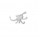 Silver earring on ear cartilage Scorpio