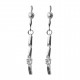 Silver long minimalist earrings with zircon-1