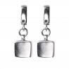 Silver earrings with hanging squares A423