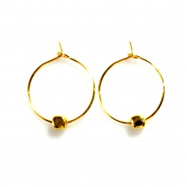 Brass earrings "Golden Little Creoles"